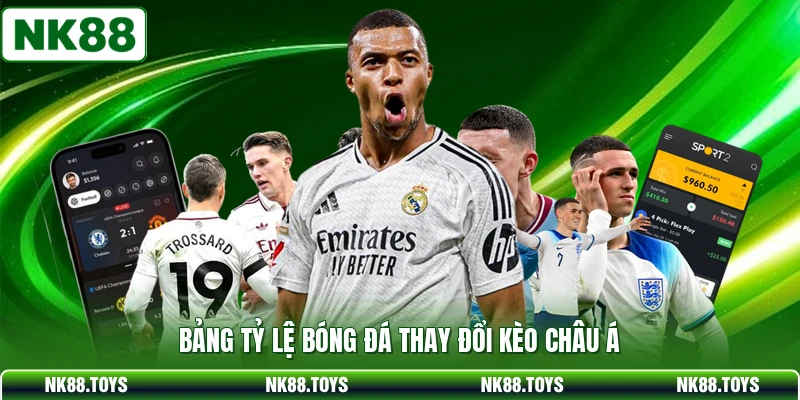 Bảng tỷ lệ bóng đá thay đổi kèo châu á 